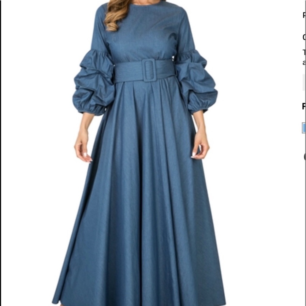 Flaunt Her Stuff Maxi Denim Dress - Picture 2 of 4